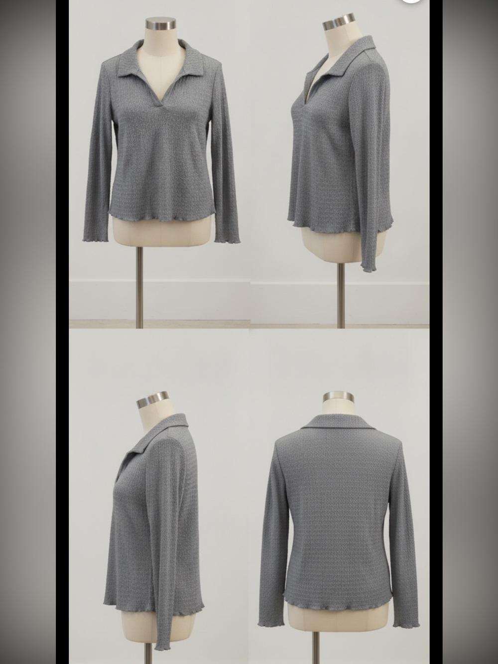 Sanctuary Textured Gray Blouse